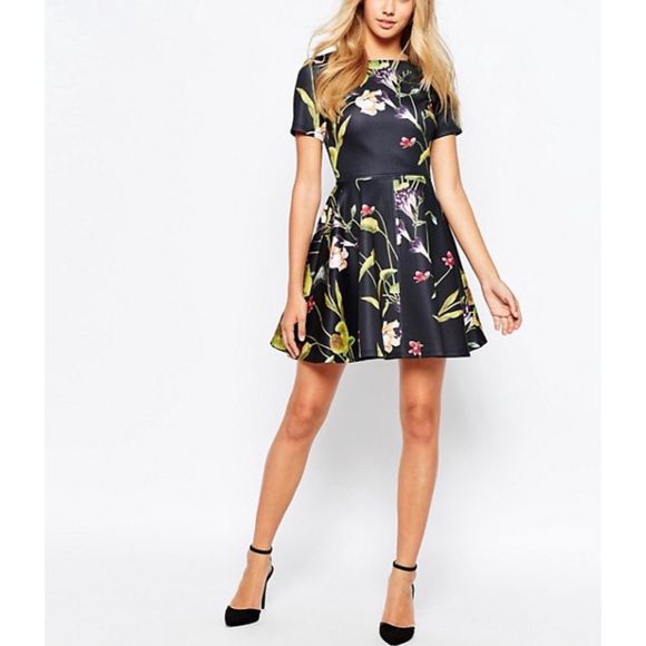 ted baker floral skater dress